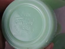 Load image into Gallery viewer, Vintage Fire King Jadeite Jane Ray Creamer and Sugar Bowl with Lid Set