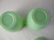 Load image into Gallery viewer, Vintage Fire King Jadeite Jane Ray Creamer and Sugar Bowl with Lid Set
