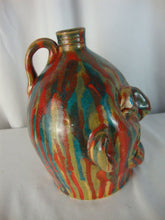 Load image into Gallery viewer, Marvin Bailey SC Folk Art Potter Bold Streaked Blue Beady Eye Open Mouth Ugly Face Jug