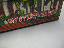 Load image into Gallery viewer, 1950s Japan Wind Up Metal Mystery Bank Frankenstein Scary Hand Coin Bank