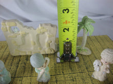 Load image into Gallery viewer, 1989 Precious Moments Painted Pewter Mini 17 Piece Nativity Set with Handmade Display Board