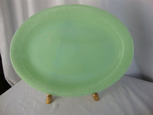 Load image into Gallery viewer, Vintage Unmarked Fire King Jadeite Jane Ray Oval Serving Platter