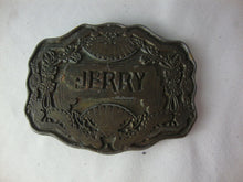 Load image into Gallery viewer, Vintage Indian Motif Engraved JERRY Metal Belt Buckle
