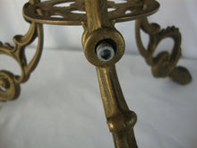 Load image into Gallery viewer, Antique French? Ornate Solid Brass Three Legged Plant Display Stand