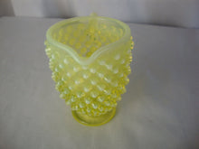 Load image into Gallery viewer, Vintage Fenton Topaz Uranium Opal Hobnail Footed Creamer Pitcher