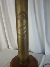 Load image into Gallery viewer, WWI Large Artilillery Trench Art Floor Lamp Fifth Year Anniversary Engraving