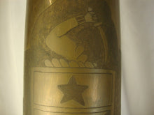 Load image into Gallery viewer, WWI Large Artilillery Trench Art Floor Lamp Fifth Year Anniversary Engraving