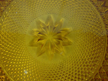 Load image into Gallery viewer, Vintage Indiana GLass Tiara Amber Sandwich Glass Round Serving Platter Sawtooth Edge