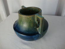 Load image into Gallery viewer, Antique Fulper Pottery Shape 452 Blue Green Flambe Drip Glaze Double Handle Jug Vase