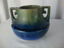 Load image into Gallery viewer, Antique Fulper Pottery Shape 452 Blue Green Flambe Drip Glaze Double Handle Jug Vase