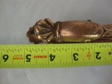 Load image into Gallery viewer, Antique Brass Cast Iron Duck Head Bill Letter Holder Yellow Glass Eyes Table or Wall