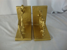 Load image into Gallery viewer, Vintage Brass Metal Ship Wheel and Anchor with Rope Bookend Pair