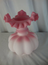 Load image into Gallery viewer, Vintage Fenton Satin Pink Melon Ruffled Edge Flower Vase