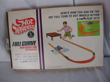 Load image into Gallery viewer, 1960s Hot Wheels Full Curve Accessory Pack Mattel 180 Curve Toy Track Piece Original Box Plus Extra 90 Curve Track Piece