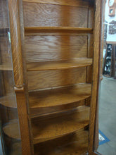Load image into Gallery viewer, Antique Tiger Oak Empire Style Bowfront Display Case Cabinet