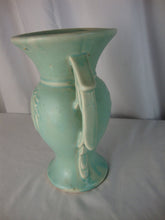 Load image into Gallery viewer, Vintage McCoy Seafoam Green Matte Finish Ceramic Double Handle Vase