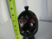 Load image into Gallery viewer, Vintage Luminarc Ruby Red Glass Egg Pedestal Candy Dish with Dome Lid