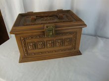 Load image into Gallery viewer, Vintage Faux Wood Max Klein Sewing Box With Contents As Shown