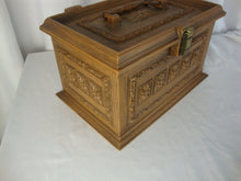 Load image into Gallery viewer, Vintage Faux Wood Max Klein Sewing Box With Contents As Shown