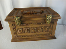 Load image into Gallery viewer, Vintage Faux Wood Max Klein Sewing Box With Contents As Shown