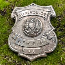 Load image into Gallery viewer, Badge, 800 Silver, Auxiliary Police 8th District