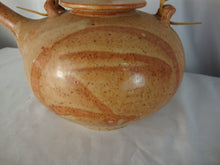 Load image into Gallery viewer, Vintage Handmade Shino Fingerswipe Style Orange Teapot Bamboo Handle