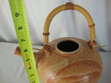 Load image into Gallery viewer, Vintage Handmade Shino Fingerswipe Style Orange Teapot Bamboo Handle