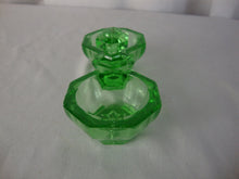 Load image into Gallery viewer, Vintage Uranium Glass Double Salt Cellar with Middle Knob Handle