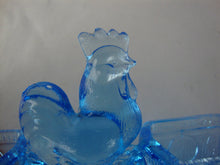 Load image into Gallery viewer, Vintage Blue Glass Chicken Double Table Salt Cellar