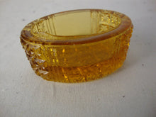Load image into Gallery viewer, Antique Amber Glass Oval Individual Salt Cellar