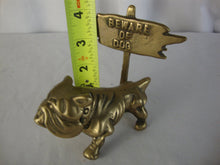 Load image into Gallery viewer, Vintage Brass Bulldog Beware of Dog Paperweight Figurine