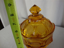 Load image into Gallery viewer, Vintage Fostoria Amber Coin Wedding Candy Bowl Dish with Lid