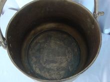 Load image into Gallery viewer, Vintage Engraved Brass Round Bottom Swing Handle Planter Kindling Bucket