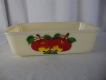 Load image into Gallery viewer, MCM retro Fire King Gay Fad Hand Painted Apple Loaf Baking Dish