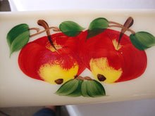 Load image into Gallery viewer, MCM retro Fire King Gay Fad Hand Painted Apple Loaf Baking Dish