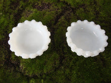 Load image into Gallery viewer, Vintage White Milk Glass Lacy Daisy Salt Cellars Set of 2