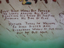 Load image into Gallery viewer, Antique Limoges Everybody Works But Father Novelty Wall Plate Plaque