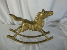Load image into Gallery viewer, Vintage Solid Brass Large Rocking Horse Figurine