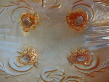 Load image into Gallery viewer, Vintage Jeanette Lombardi Marigold Carnival Glass Footed Bowl