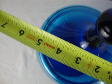 Load image into Gallery viewer, Vintage Empoli Cobalt Blue Glass Circus Tent Footed Candy Dish with Lid