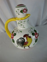 Load image into Gallery viewer, Vintage Ucagco PY Japan Early Provincial Rooster Roses Carafe with Stopper