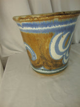 Load image into Gallery viewer, MCM USA Pottery Brown Blue White Large Planter Pot