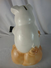 Load image into Gallery viewer, Vintage Pig Guarding Money Bags Ceramic Coin Piggy Bank