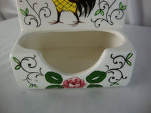 Load image into Gallery viewer, Vintage Ucagco PY Japan Early Provincial Rooster Roses Wall Mount Matchstick Holder