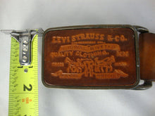 Load image into Gallery viewer, 1970s Levi Strauss & Co Leather Belt Buckle and Mens Size 32 Leather Belt