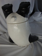 Load image into Gallery viewer, Vintage McCoy Upside Down Black White Panda Two Piece Cookie Jar Canister