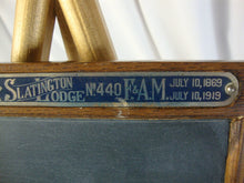 Load image into Gallery viewer, Antique 1919 50th Anniversary Masonic Slatington Lodge Mini Commemorative Slate Chalkboard Plaque