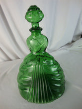Load image into Gallery viewer, Vintage Empoli Green Glass Victorian Women Decanter with Stopper EMPTY