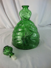 Load image into Gallery viewer, Vintage Empoli Green Glass Victorian Women Decanter with Stopper EMPTY