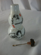 Load image into Gallery viewer, Vintage Follow of Baishi Porcelain Snuff Bottle with Stopper Spoon